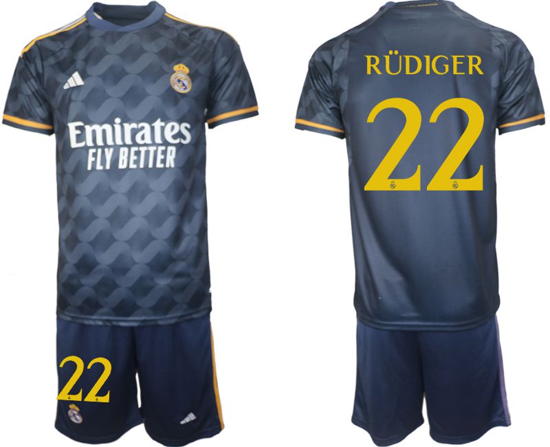 Men 2023-2024 Club Real Madrid away blue #22 Soccer Jersey